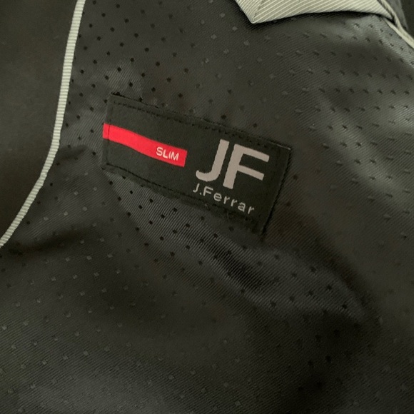 JF J.Ferrar Black Shimmer Men's Blazer Suit Jacket 38 R Slim Fit P2P 20” - Picture 6 of 10